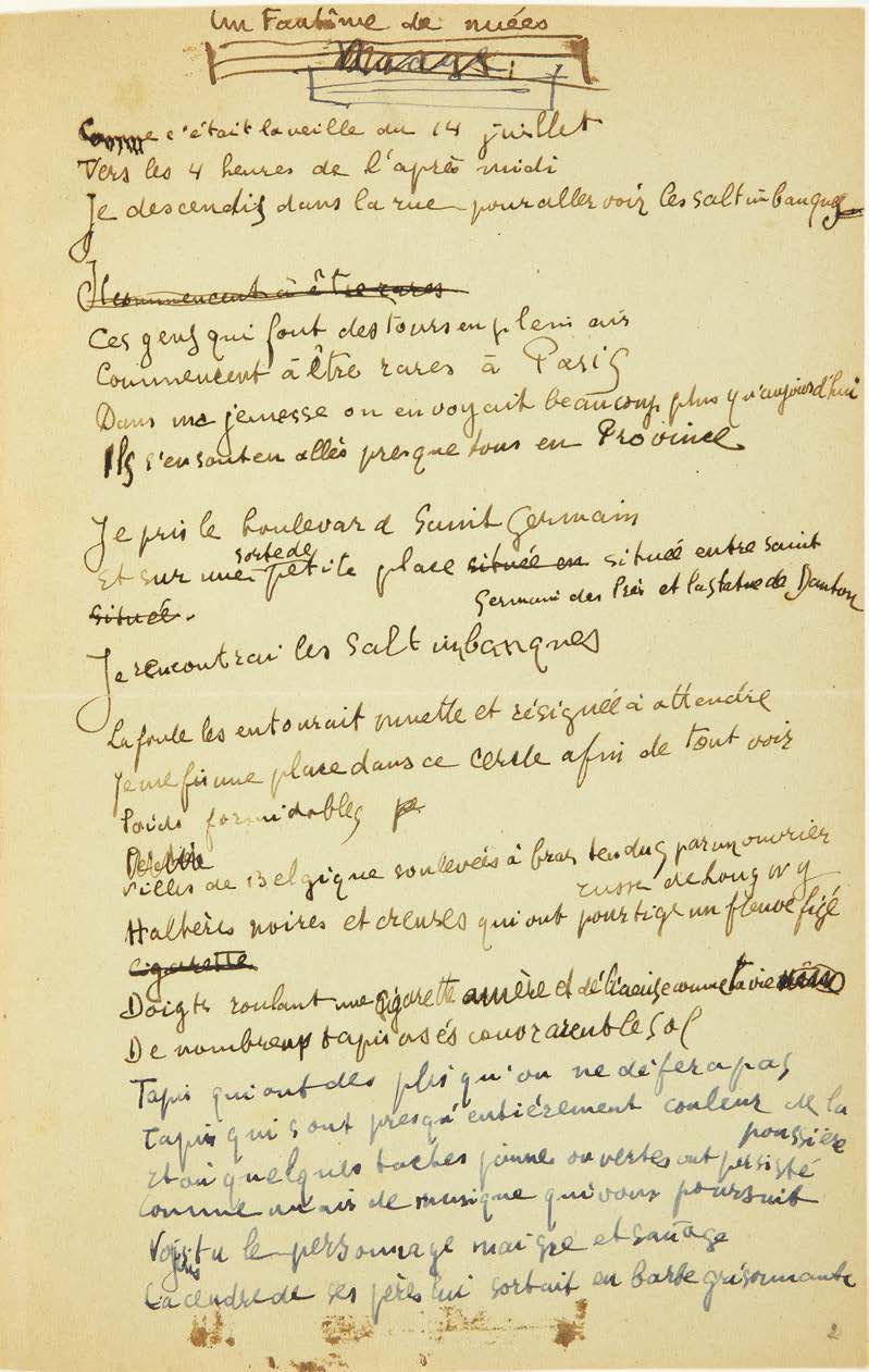 GUILLAUME APOLLINAIRE. A Ghost of Clouds. No place or date [1913]. 
 Autograph m&hellip;