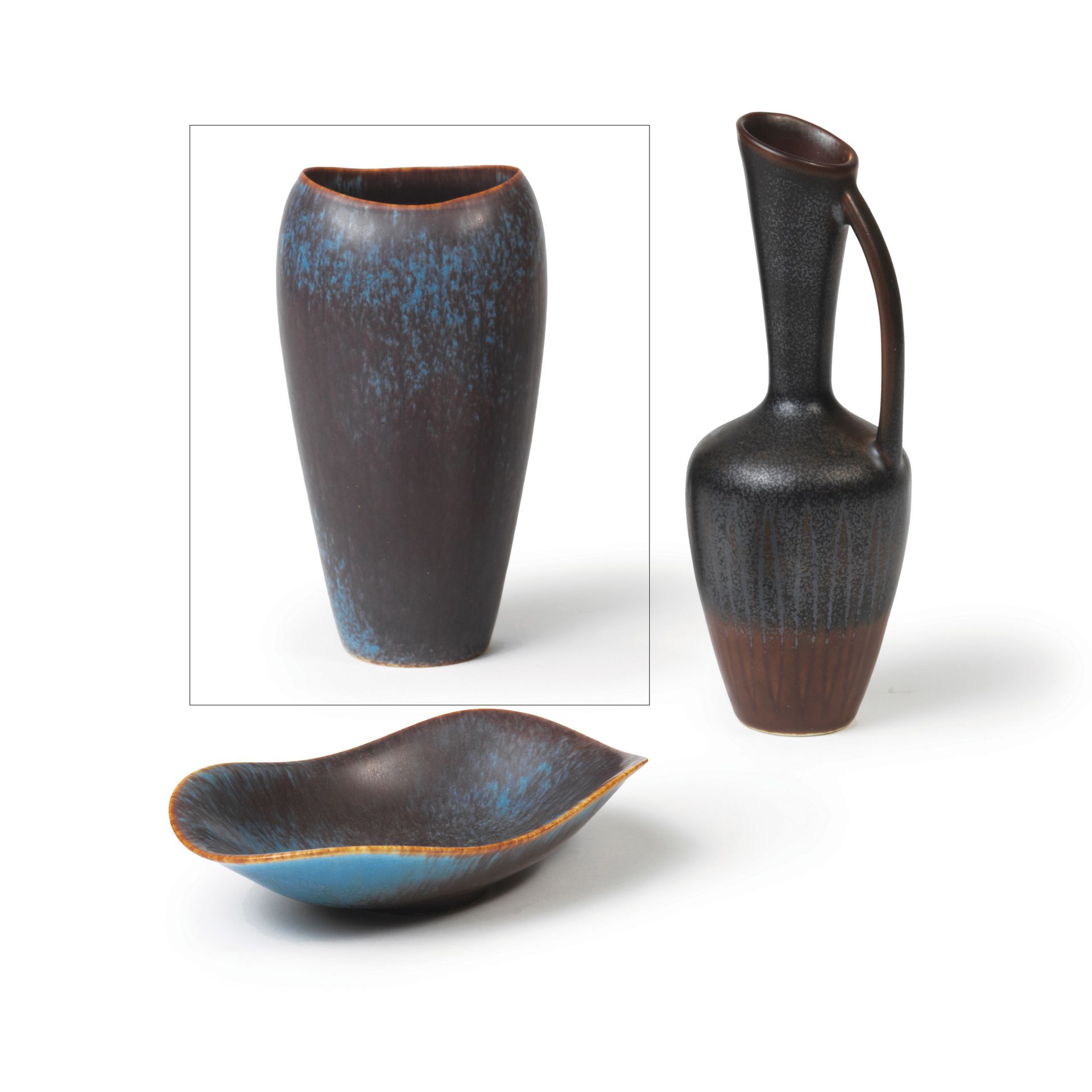 GUNNAR NYLUND (1904-1997) Vase, vers 1950
Émail fourrure de lièvre bleu/brun
Man&hellip;