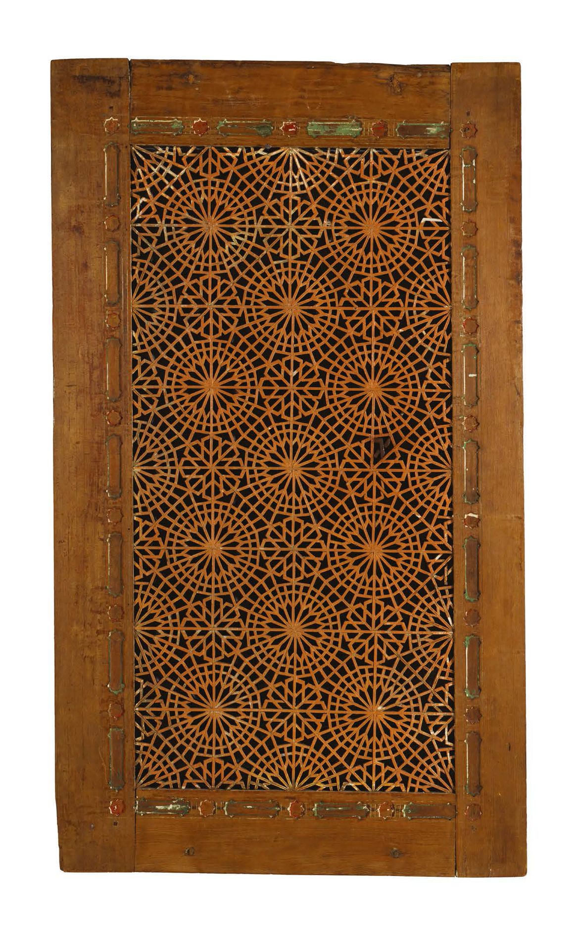 Null MOUCHARABIEH. Wood and polychrome. Decorated with complex radiating stars, &hellip;