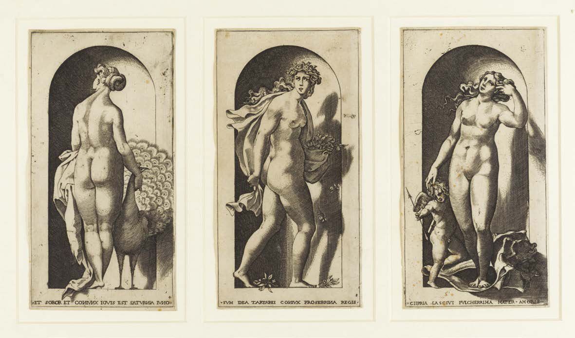 D'APRÈS GIAN JACOPO Giunone, Proserpina e Venere
Set di tre incisioni in bianco &hellip;