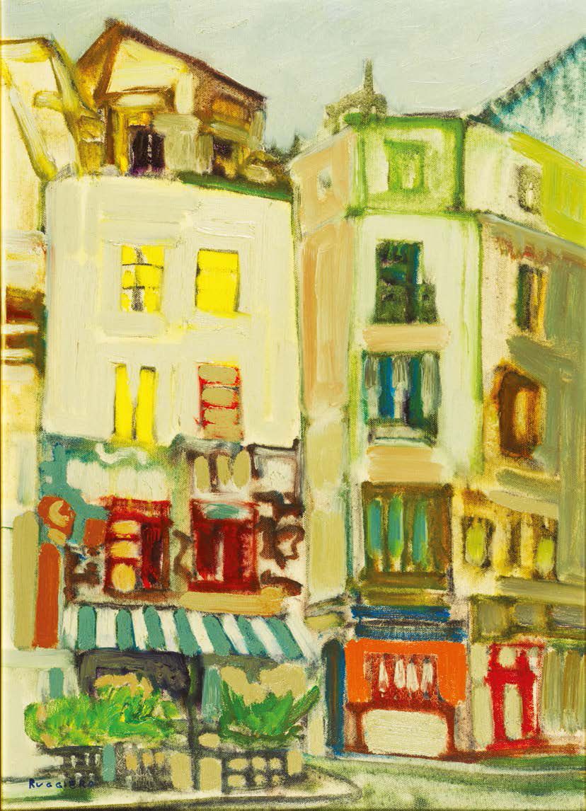 AMADEO RUGGIERO (1912-1986) 
La rue
Huile sur toile.
Signée en bas à gauche.
H_6&hellip;