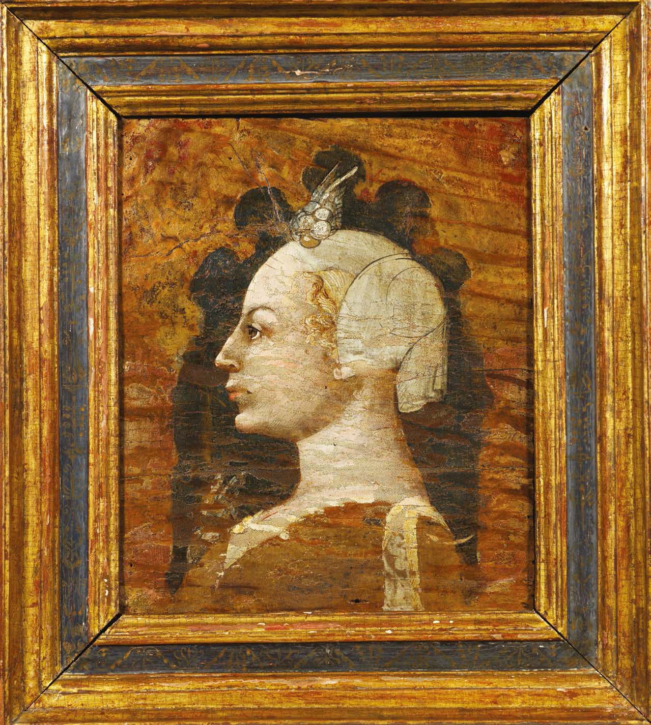ÉCOLE ITALIENNE DU XIXE SIÈCLE, DANS LE GOÛT DE POLLAIULO 一个女人的侧面肖像（亚历山大的圣凯瑟琳？）
&hellip;
