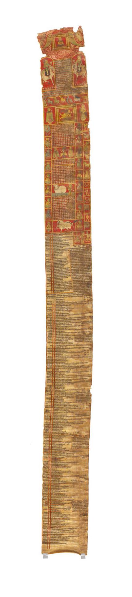 Null PAINTING ROLL.
Polychrome pigments on cloth. Illustrated in the upper part,&hellip;
