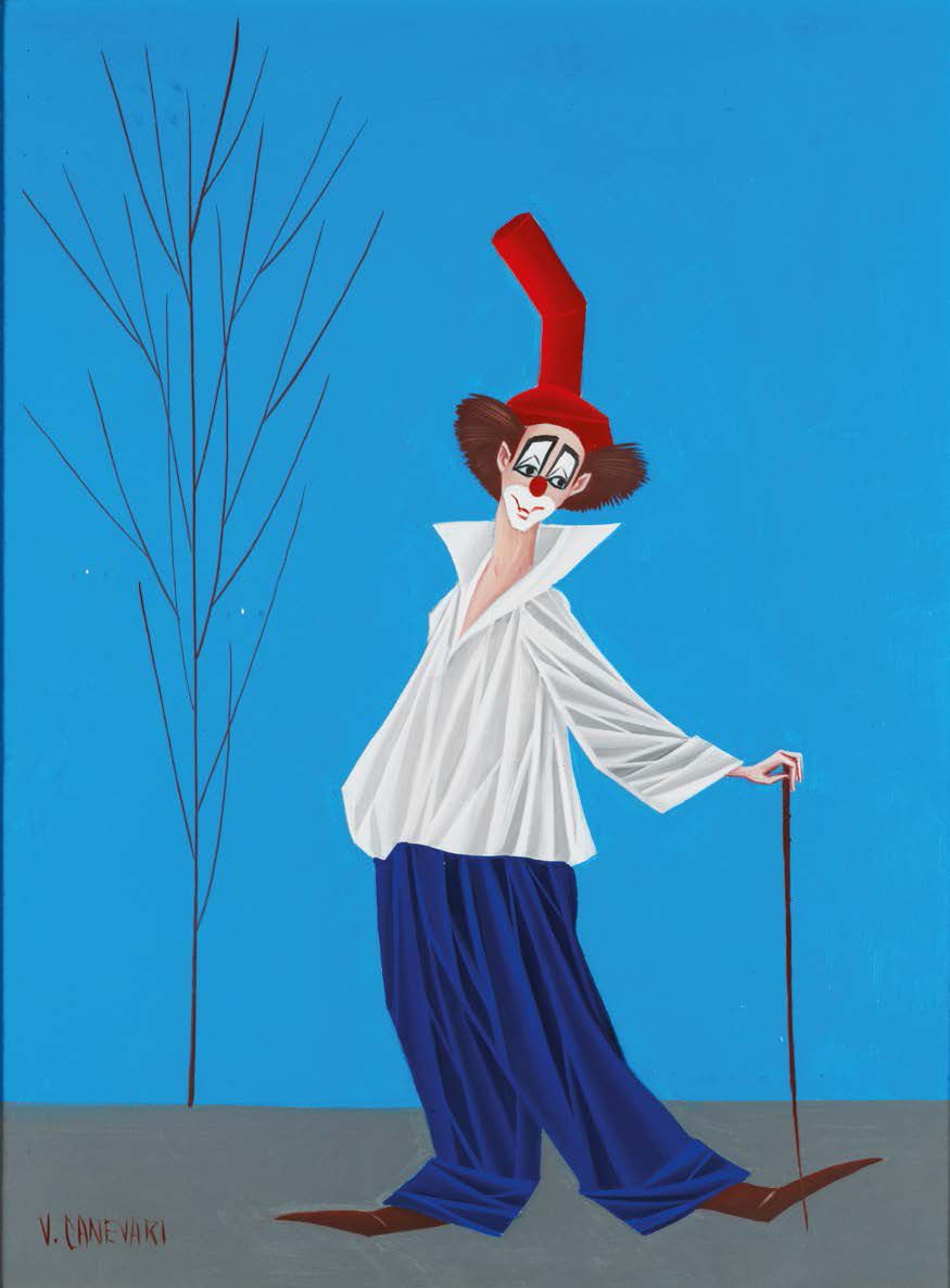 VENERIO CANEVARI (1926-1989) 
Le clown
Huile sur toile. Signée en bas à droite.
&hellip;