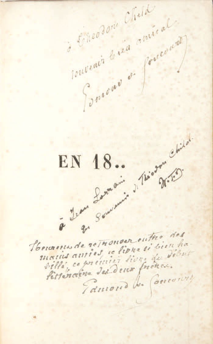 Edmond et Jules de Goncourt. In 18... Paris, Dumineray, 1851.
In-12: Havannafarb&hellip;