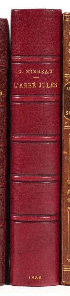 Octave MIRBEAU. L'Abbé Jules.巴黎，Paul Ollendorff，1888年。
In-12: 红色半马洛金带角，书脊有棱角，未修剪&hellip;