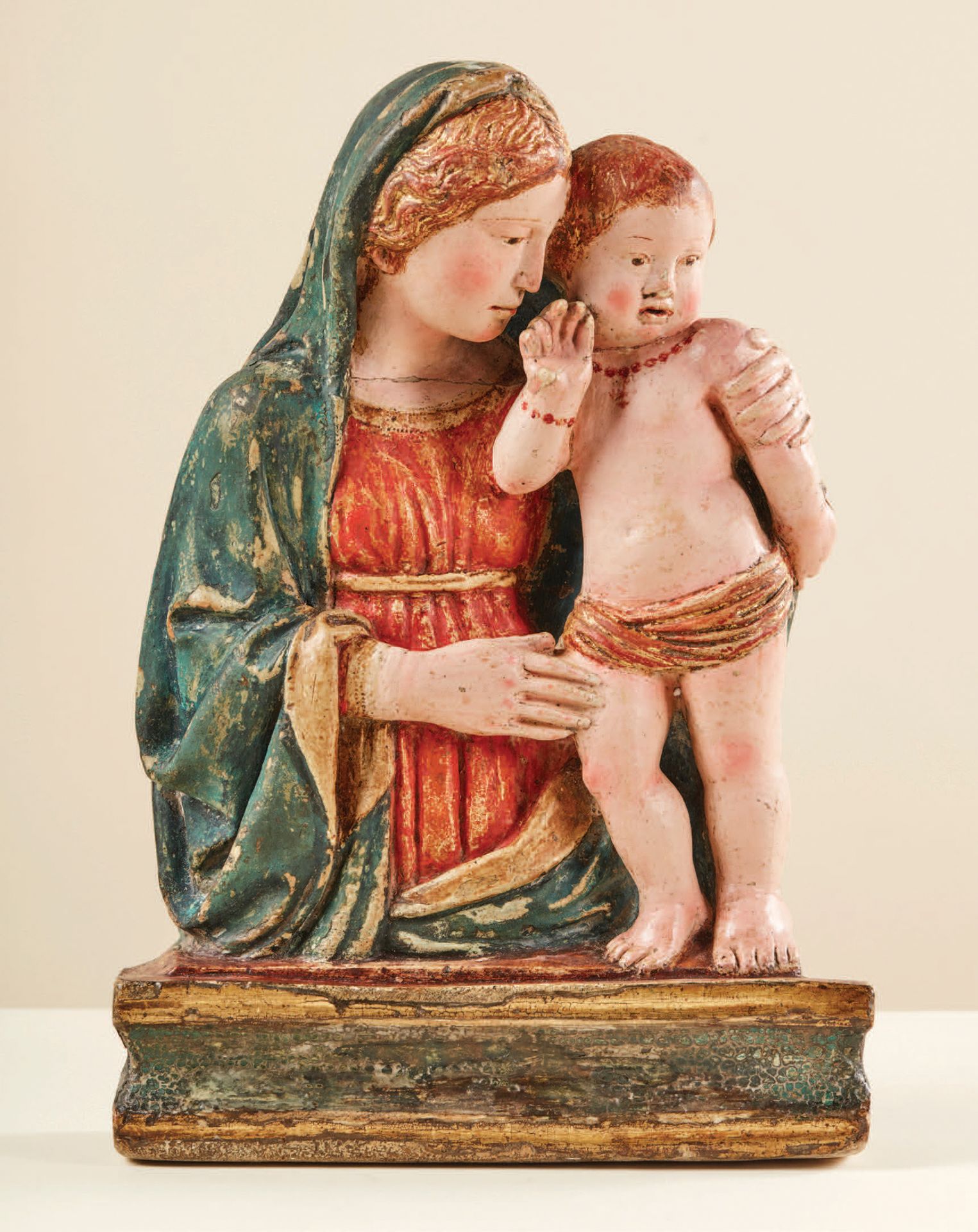 Null Madonna in polychrome and gilded stucco, hollowed out back. The Madonna in &hellip;