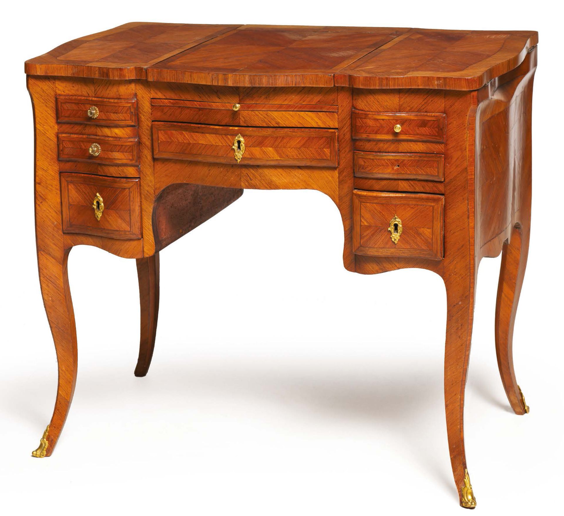 Null Rosewood veneered dressing table with three flaps, the central one revealin&hellip;