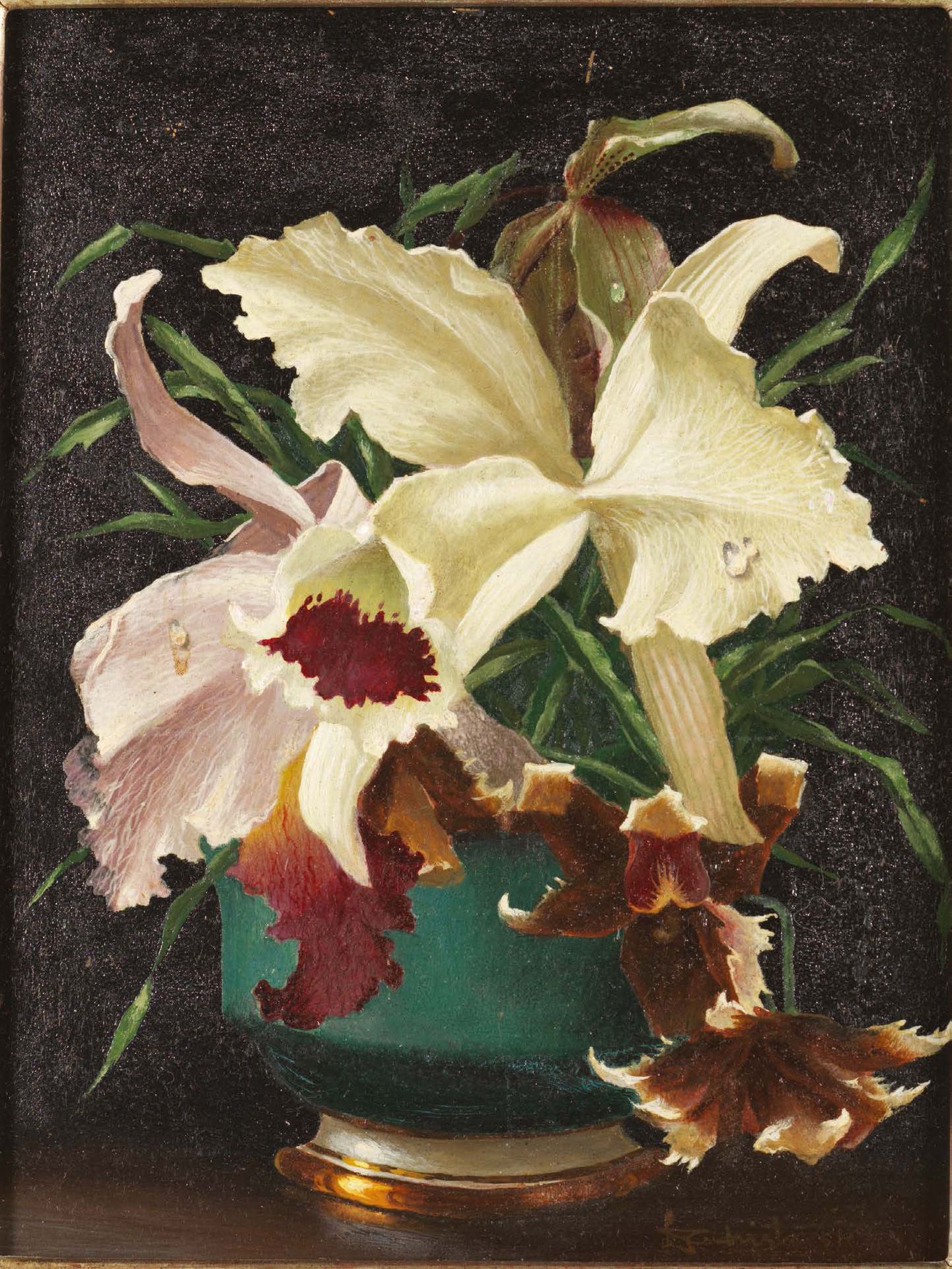 LEV TCHISTOVSKY (PSKOV 1902 - ? 1969) Fleurs
Panneau.
Signé en bas à droite.
H_2&hellip;