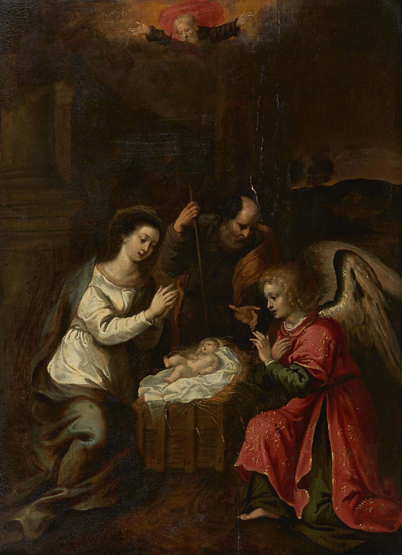 ECOLE FLAMANDE DU XVIIE SIÈCLE, ATELIER DE JAN COSSIERS L'adoration de l'Enfant
&hellip;