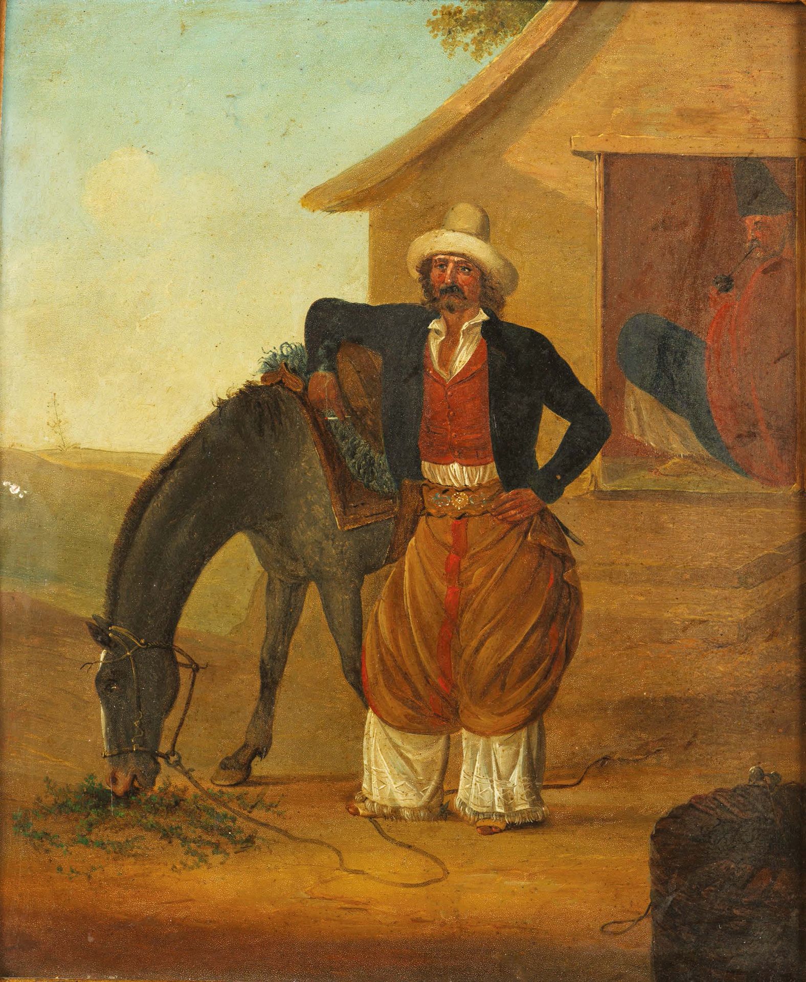 ATTRIBUÉ À JEAN LÉON PALLIERE (RIO DE JANEIRO 1823 - LORRIS 1887) Cavalier argen&hellip;