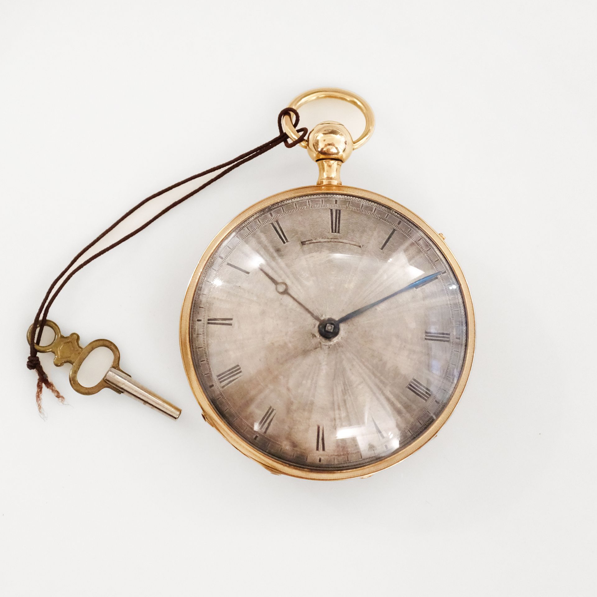 ANONYME No. 27740
18k (750) yellow gold pocket watch with striking, silver dial,&hellip;