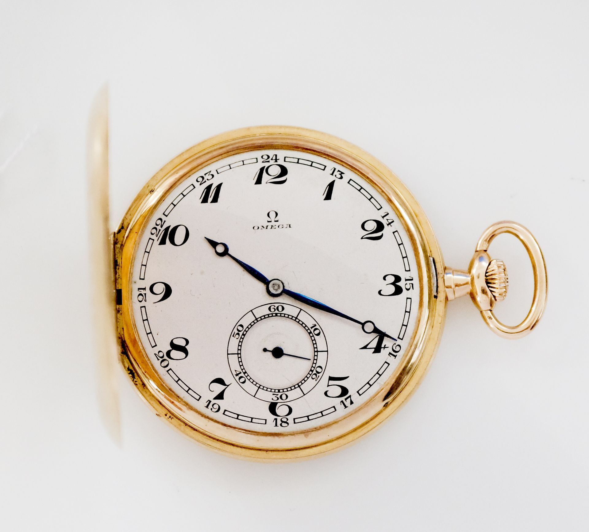 OMEGA Vers 1920 
No. 6495903
14k (585) gold savonnette-type pocket watch, painte&hellip;