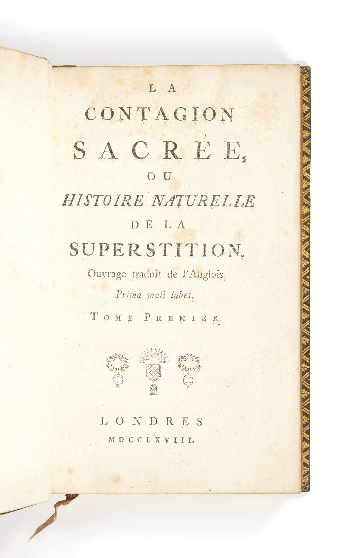 HOLBACH, Paul-Henri Thiry, baron La Contagion sacrée, ou Histoire naturelle de l&hellip;
