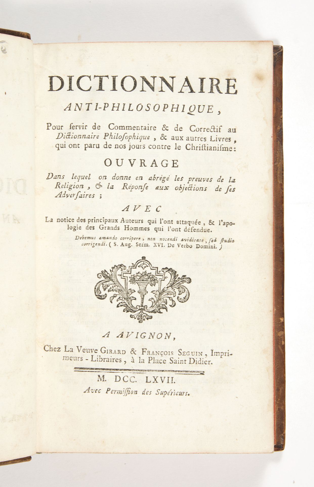 [CHAUDON, Louis-Mayeul] Dictionnaire anti-philosophique, to serve as a commentar&hellip;