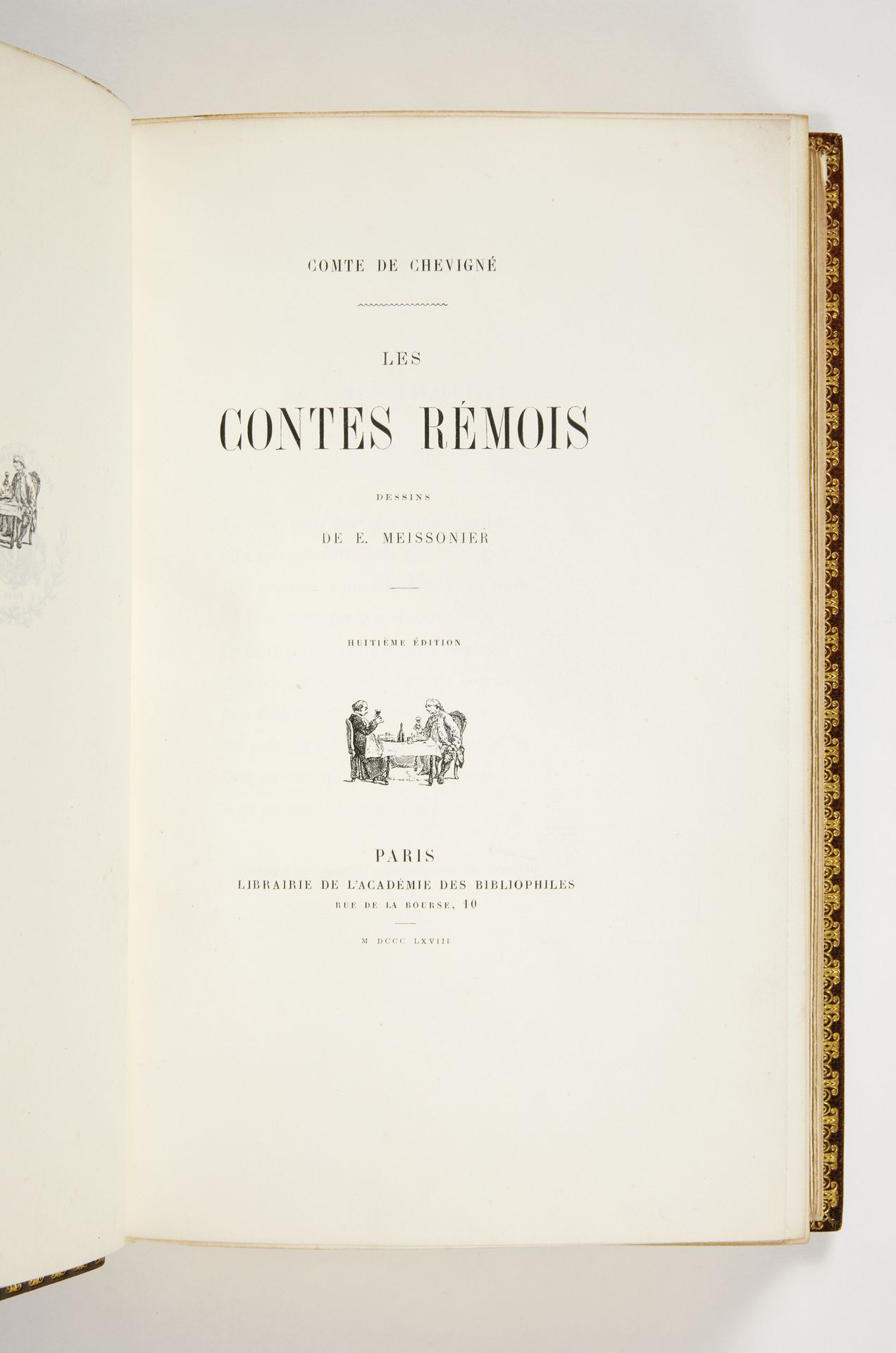 CHEVIGNÉ, Louis, comte de Contes Rémois.E.的绘画作品。迈索尼耶。第八版 巴黎，Claye印刷厂为Librairie d&hellip;