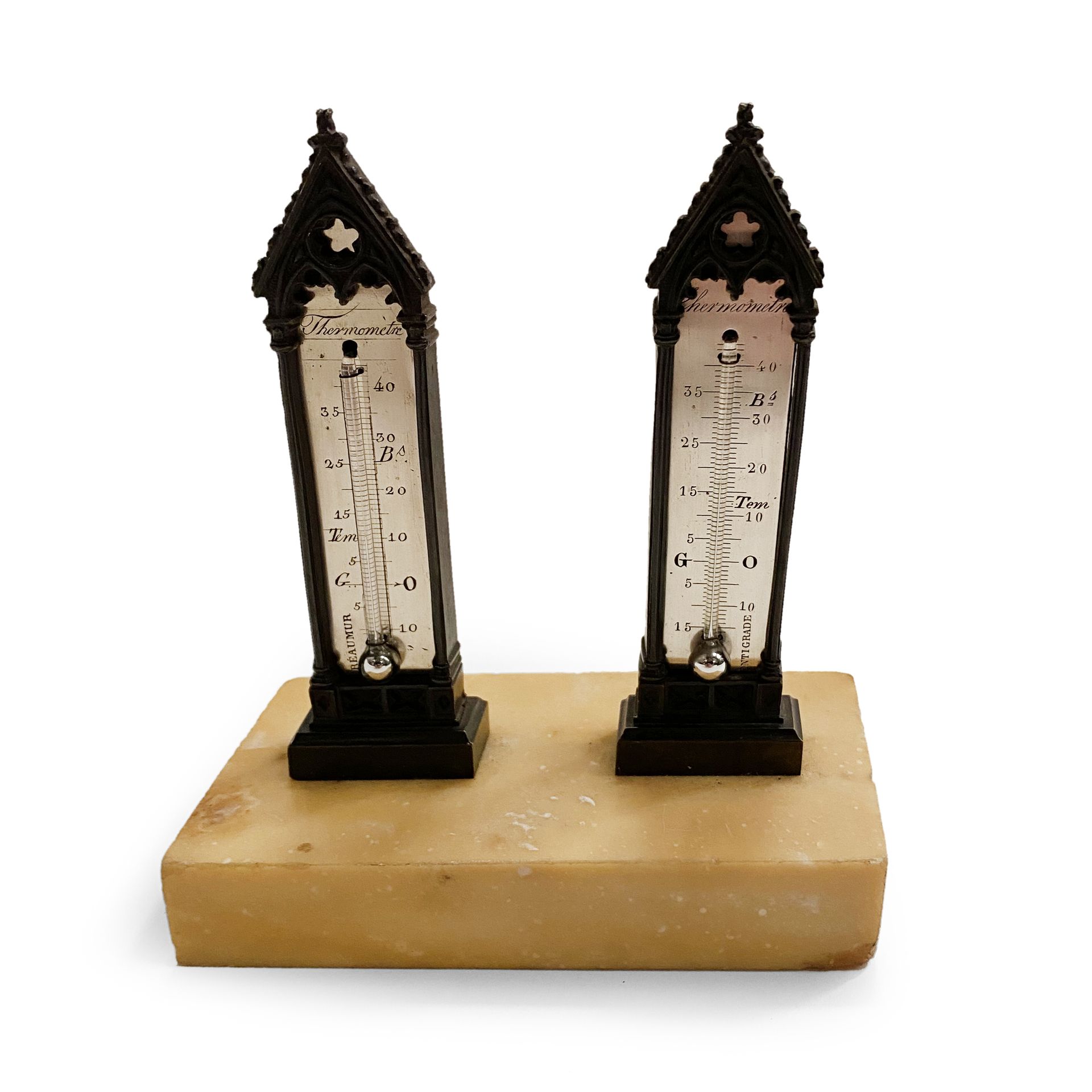 Borrar Inaccesible Perforar Un par de termómetros, Réaumur y Centígrado, con marcos … | Drouot.com