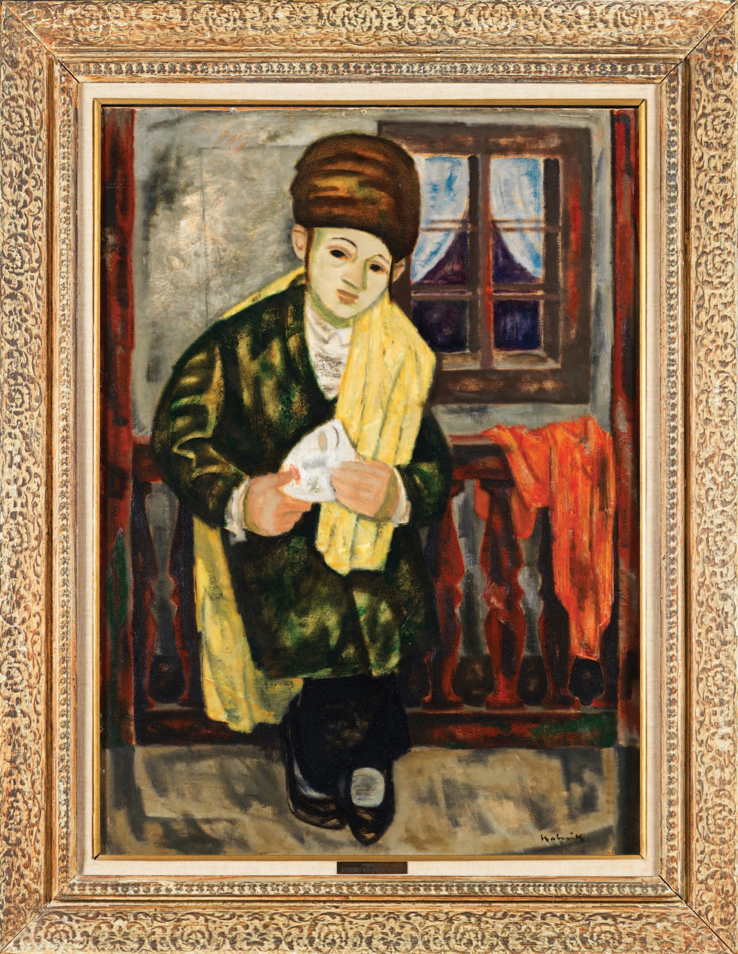 Arthur KOLNIK (1890-1972) Purim spiel
巴黎，约1950年
面板油画
右下角签名
高_80厘米，宽_59厘米
阿瑟-科尔尼克&hellip;