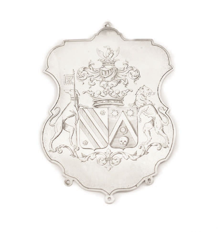 Null 一组五块银质ARMOIRIE板 比利时，18世纪
高_12,3厘米 宽_9,4厘米/高_16厘米 宽-13厘米 - 重量：317克。