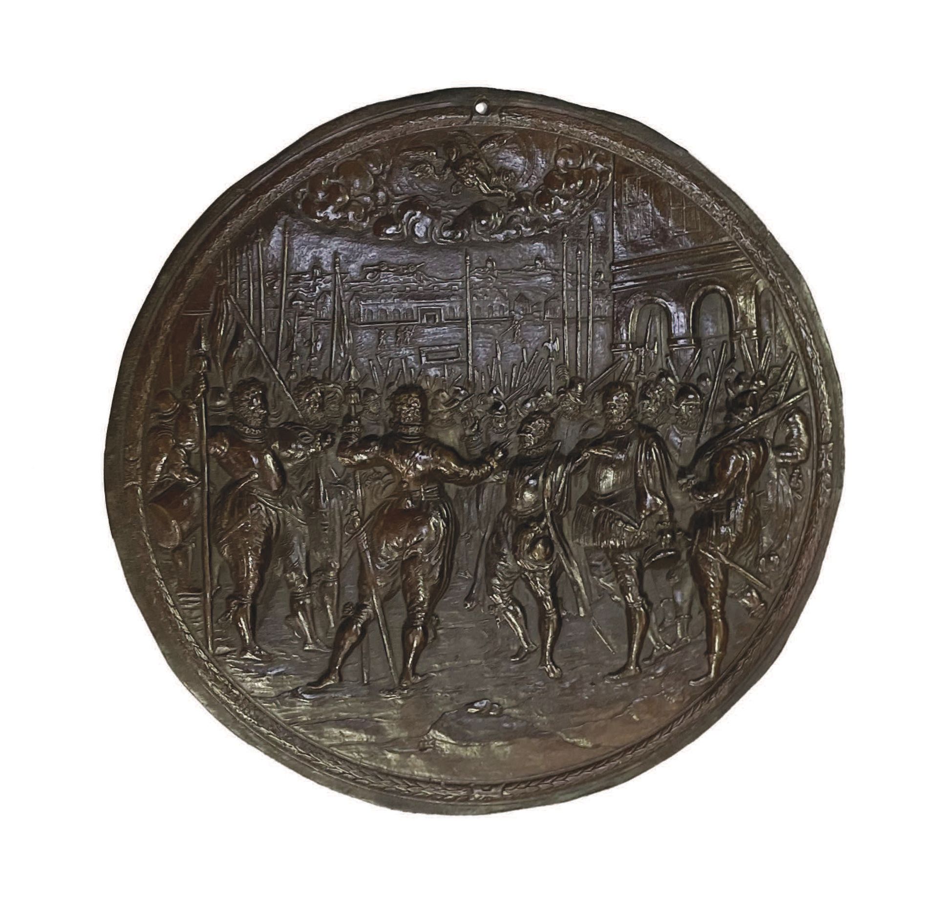 Null 弗兰德斯的铜牌，1580年
弗兰德斯的未知大师，根据Marten de Vos的模型，表现了胜利者对本土、国家和国王的忠诚誓言，Bours。Wille&hellip;