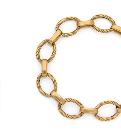 CARTIER Paris Bracelet en or 18K (750) composé de maillons ovales partiellement &hellip;