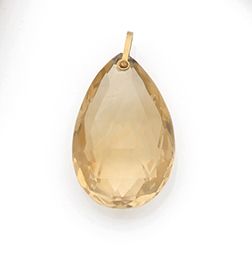 Null Necklace pendant in 14K gold (585), holding a briolette-cut citrine. Neckla&hellip;