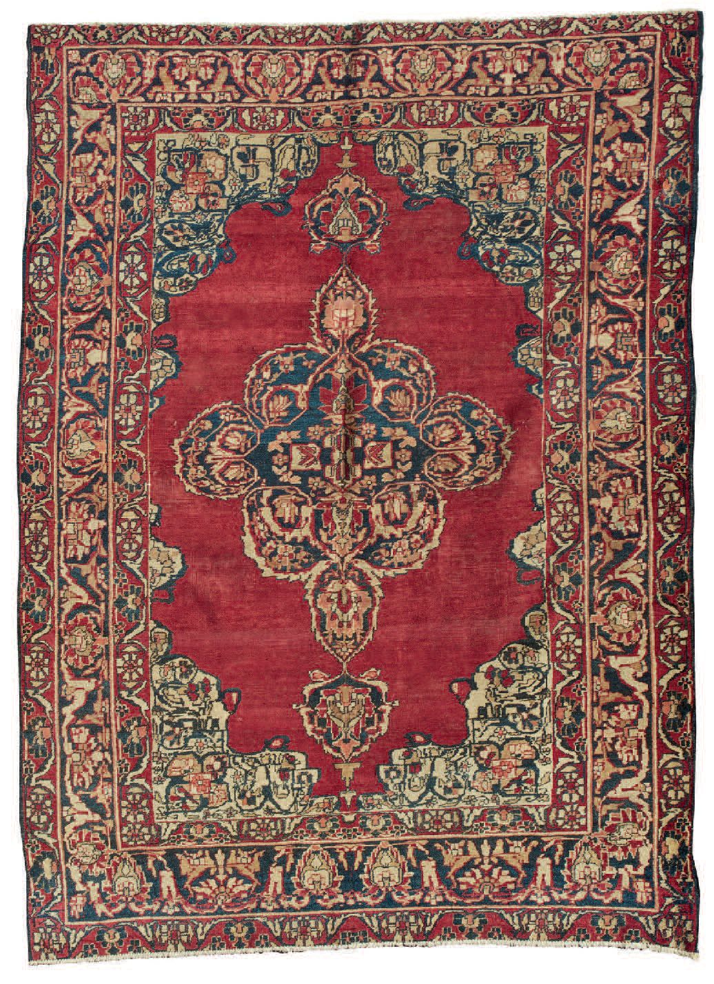 Kirman Laver (Persia) circa 1890 
Samt aus Wolle auf Baumwollbasis. Dichte von e&hellip;