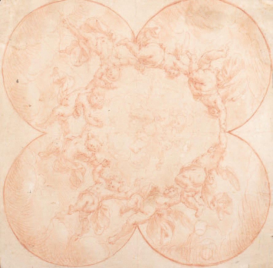 Attribuito a Giovanni Stefano DANEDI dit IL MONTALTO (1612-1690) 
Study of ceili&hellip;