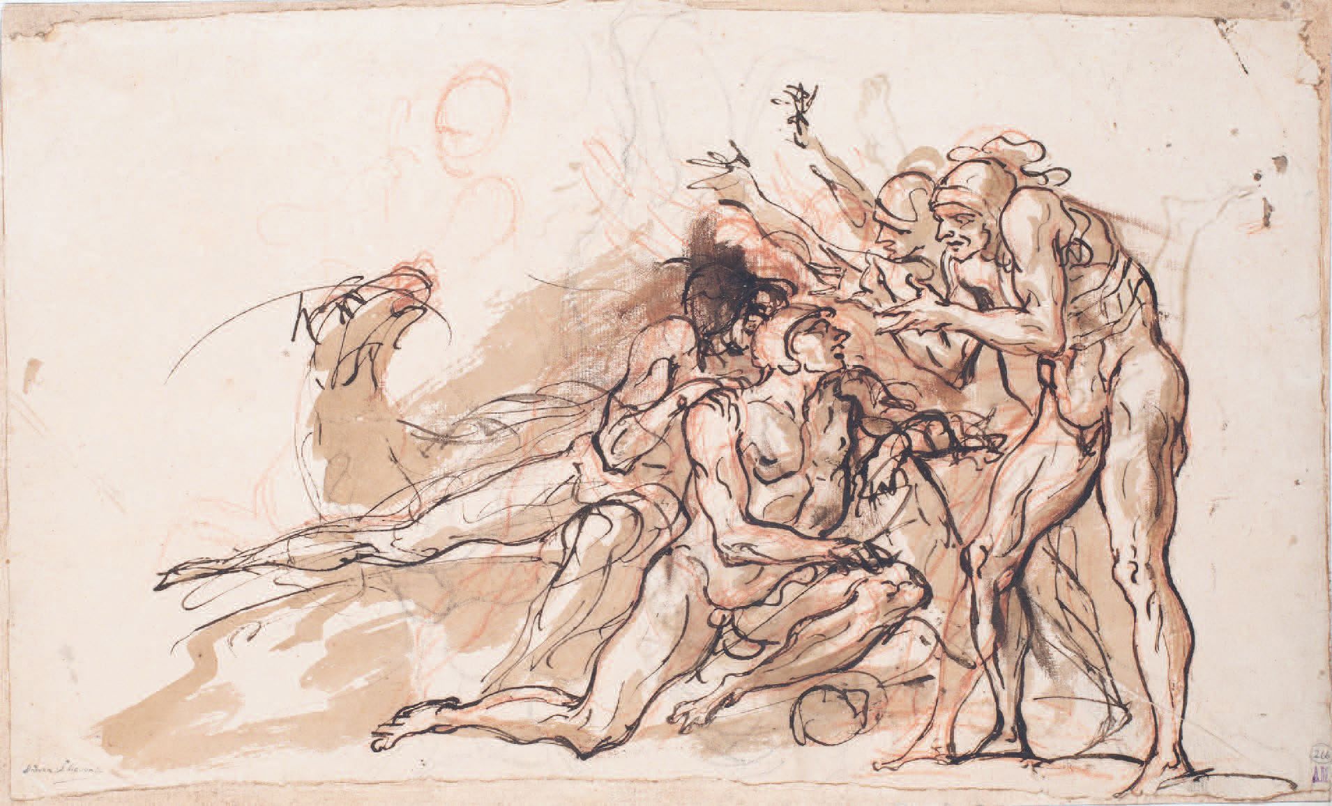 Scuola Napoletana del XVII secolo 
Gruppo di personaggi nudi
Sanguigna, pennna e&hellip;