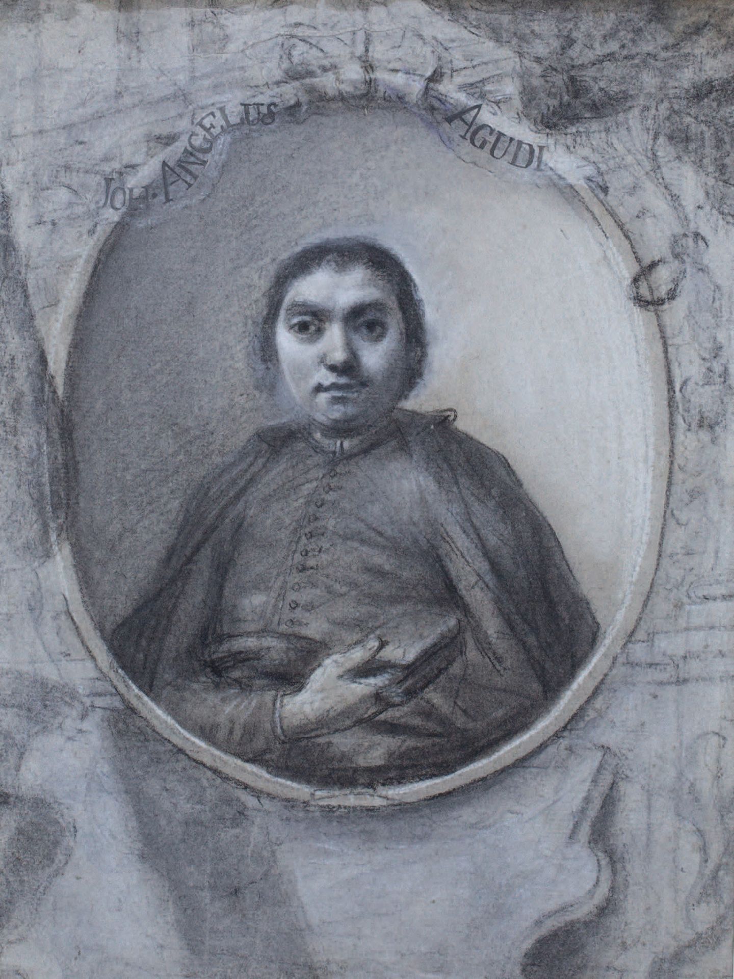 Bartolomeo NAZZARI (1699-1738) 
Ritratto di Giovanni Angelo Agudi
Pietra nera, c&hellip;