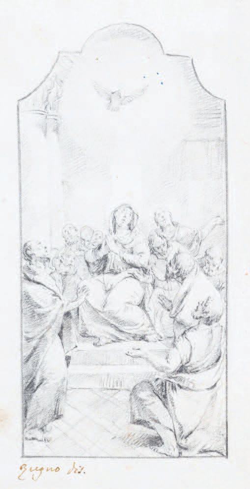 Francesco Zugno (1709-1787) 
La Pentecôte ; la Communion
Deux dessins à la pierr&hellip;
