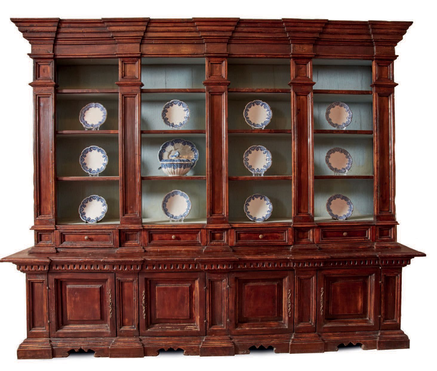 Null Gran librería de madera con varios compartimentos, cuatro cajones y cuatro &hellip;