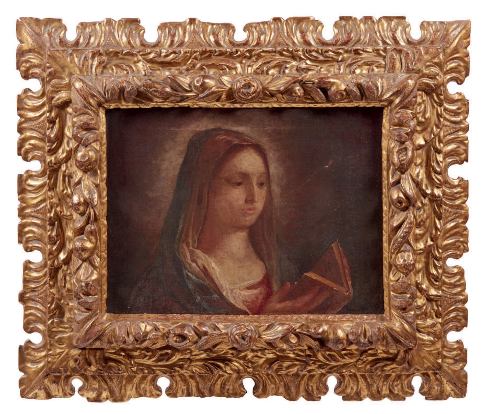 Pittore del XVII/XVIII secolo 
Vergine leggente
Olio su tela
École du XVII-XVIII&hellip;
