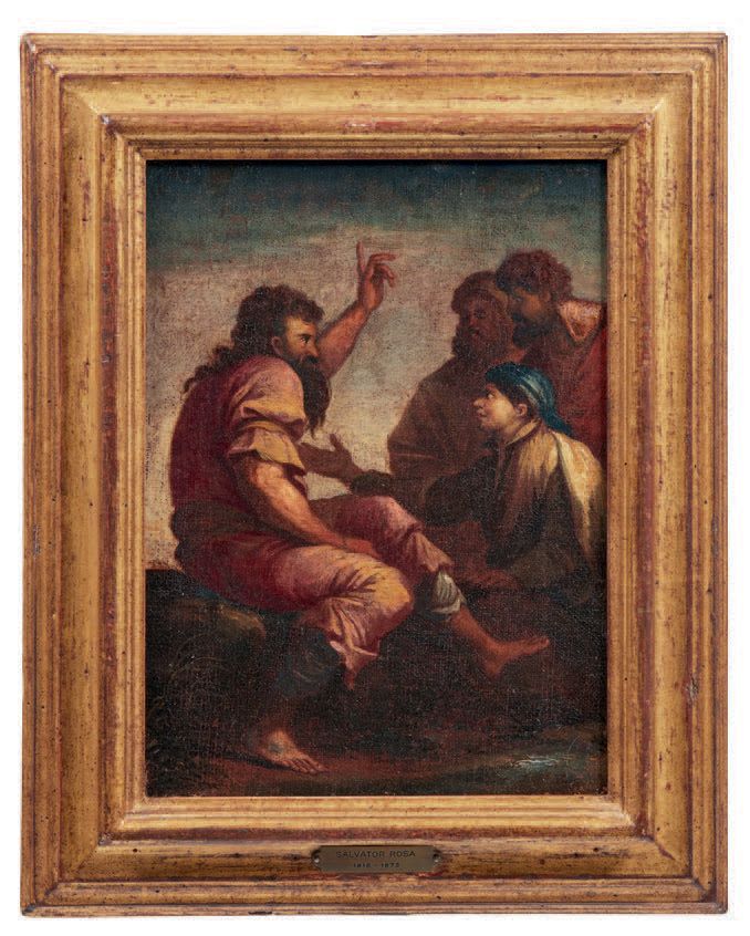 Scuola romana del XVII secolo, ambito di Salvator Rosa 
Biblical scene
Oil on ca&hellip;