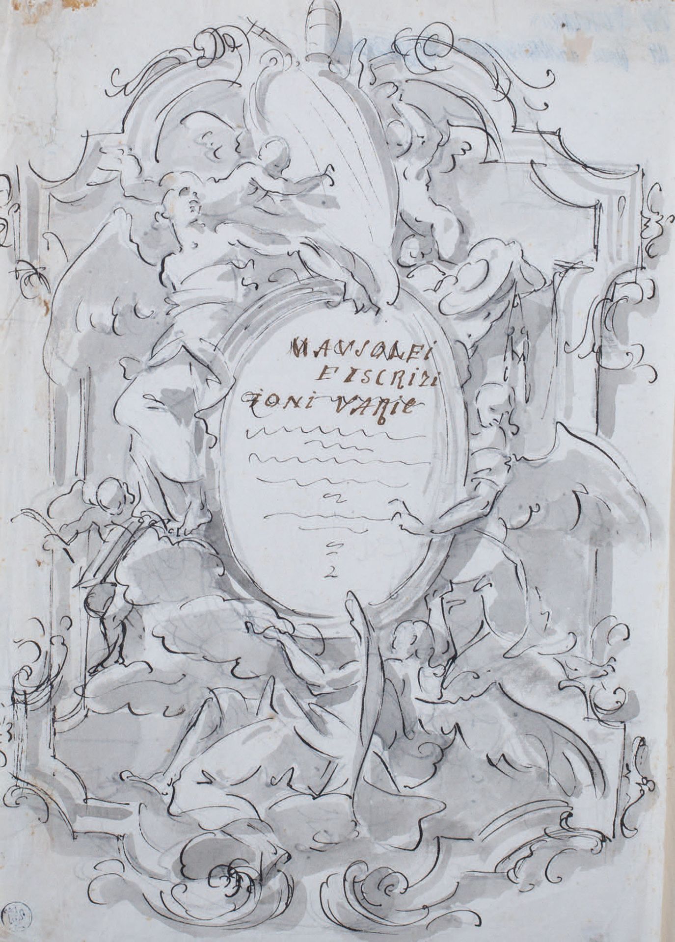 Giovanni Antonio PELLEGRINI (1645-1741) 
Studio di un frontespizio
Penna, lavis &hellip;