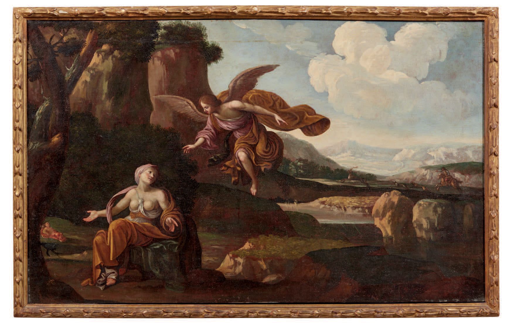 Pittore del XVII/XVIII secolo 
Hagar et Ismaël La rencontre de Rachel et Jacob a&hellip;