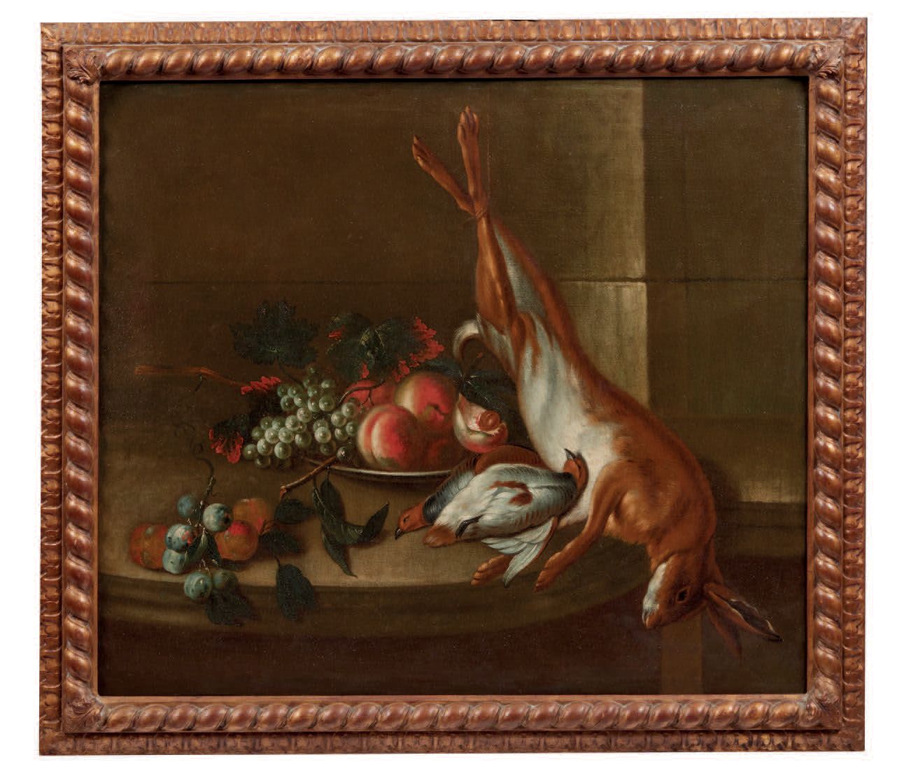 PITTORE DEL XVIII-XIX SECOLO 
Nature morte avec fruits et gibier
Huile sur toile&hellip;