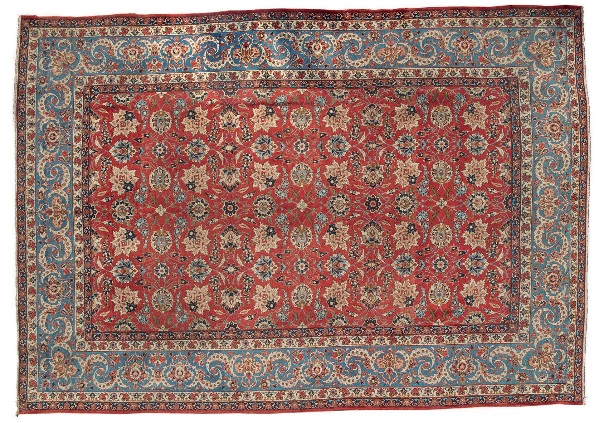 Null Important et beau Isfahan (Iran), milieu du 20e siècle. 
 Velours de laine &hellip;