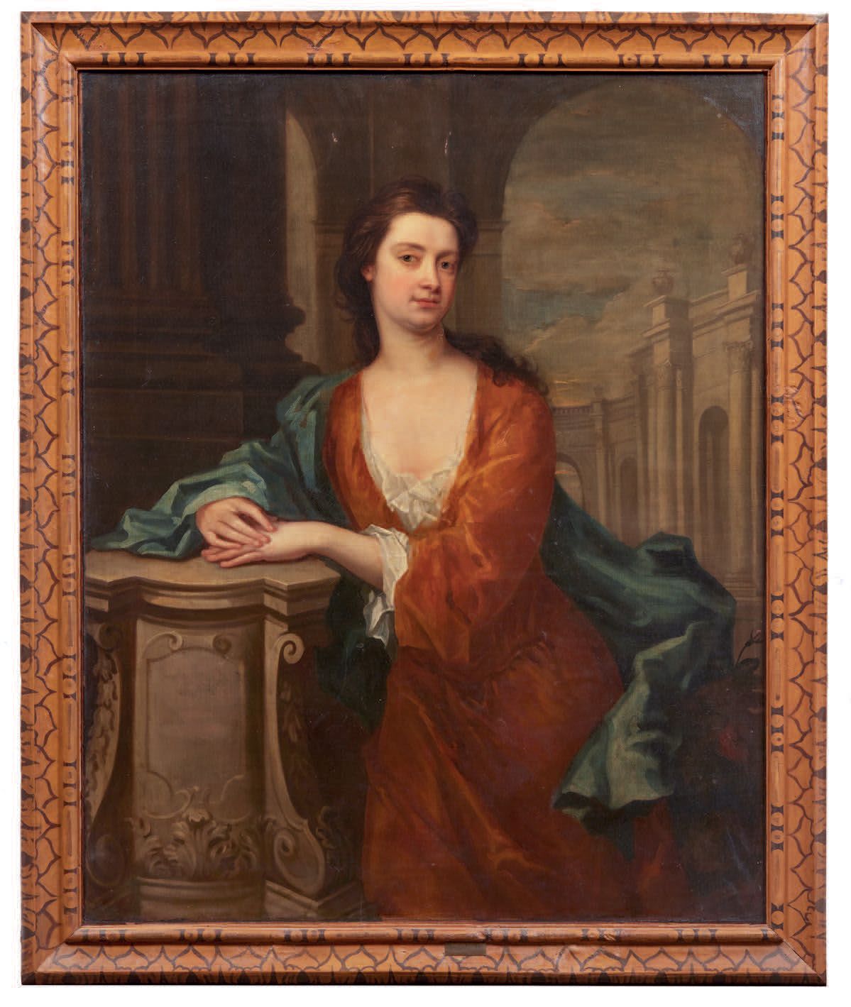 Scuola inglese della fine del XVIII secolo 
Portrait d'une dame au manteau bleu
&hellip;