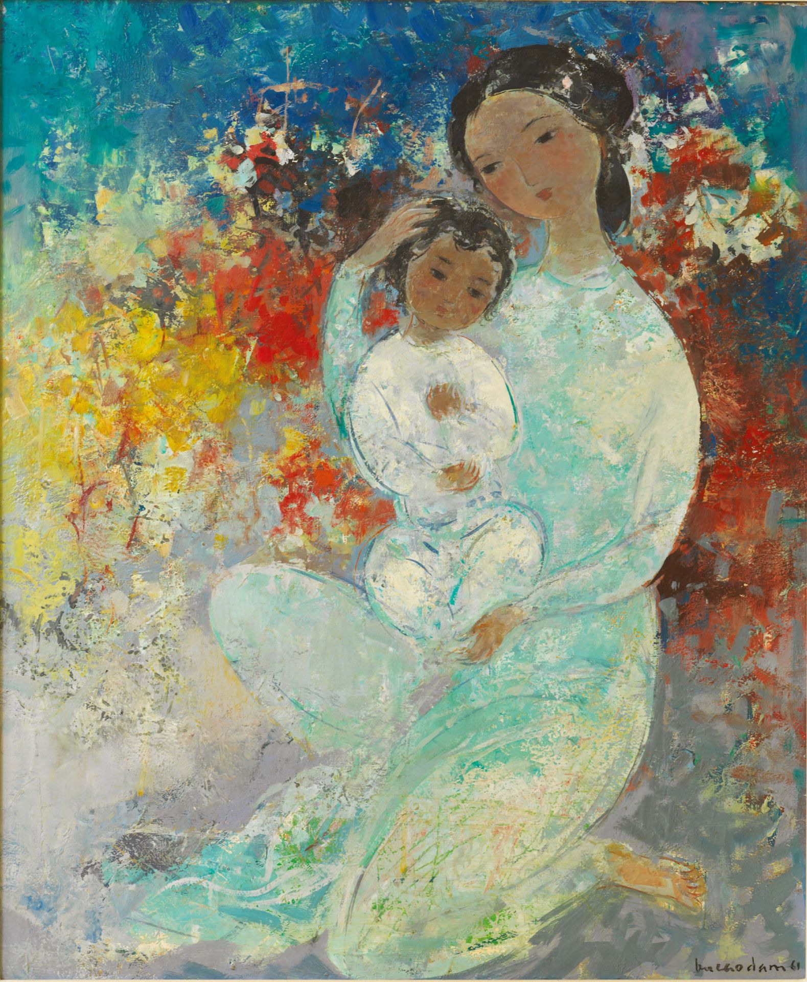 VU CAO DAM (1908-2000) Maternity, 1961
Öl auf Leinwand.
Signiert und datiert unt&hellip;