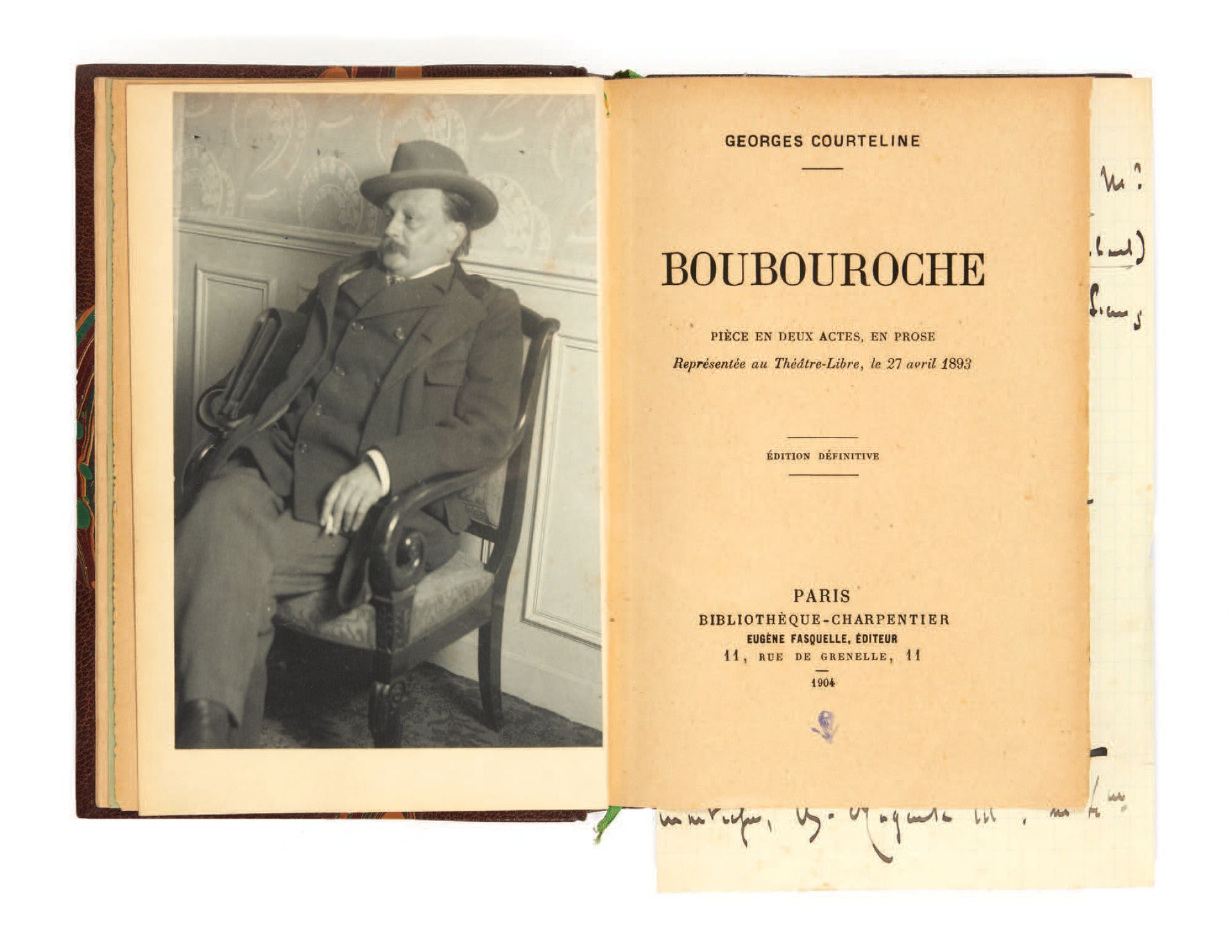 Georges COURTELINE. Boubouroche，两幕散文剧，1893年4月27日在Théâtre-Libre剧院演出。巴黎，Bibliothèq&hellip;