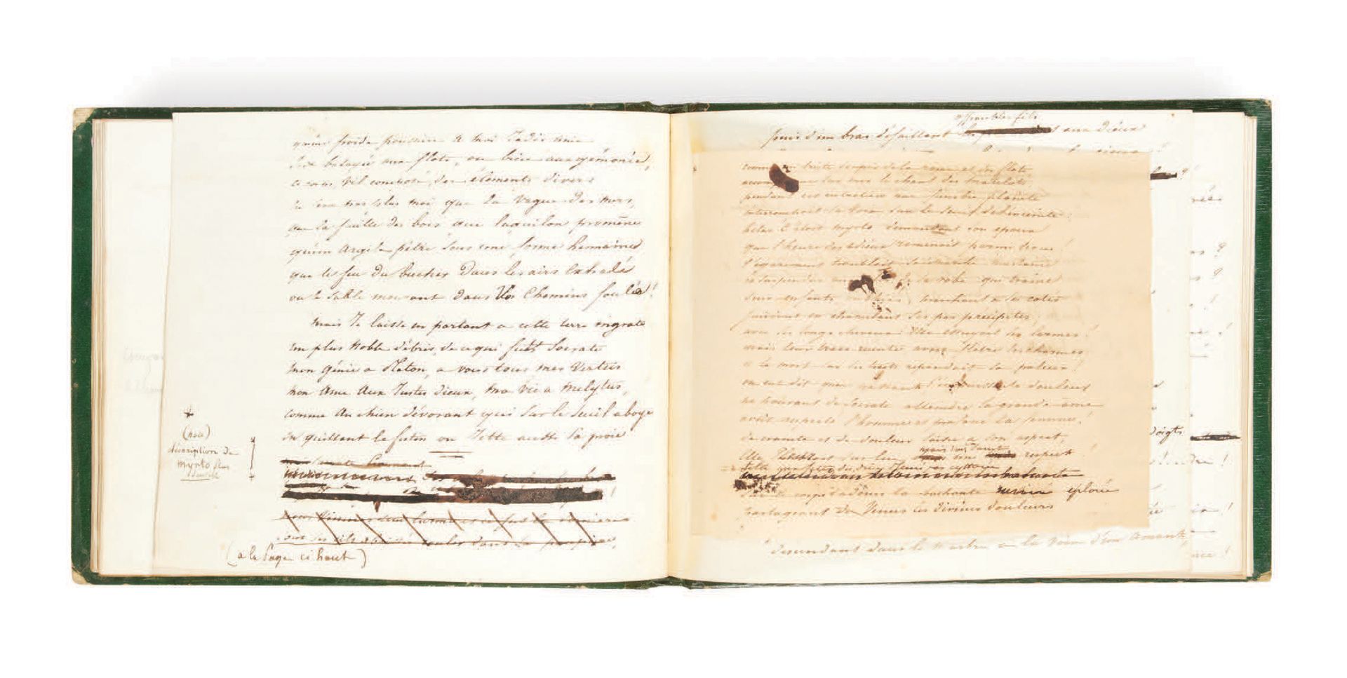 ALPHONSE DE LAMARTINE. Album of autograph manuscripts and drafts. Circa 1820-182&hellip;