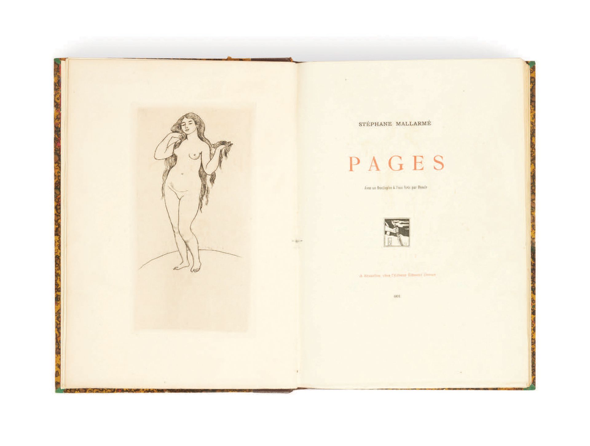 Stéphane MALLARME. Pages. With an etching frontispiece by Renoir. Brussels, Edmo&hellip;