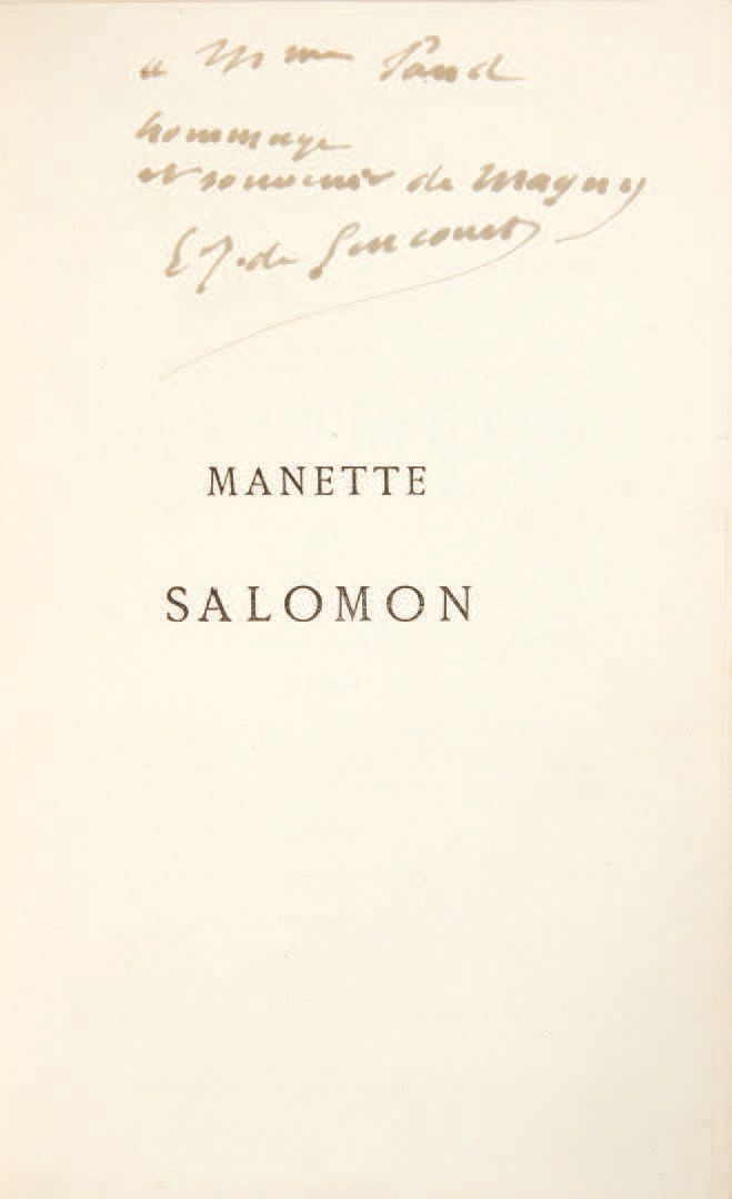 Edmond et Jules de Goncourt. Manette Salomon. Paris, Librairie Internationale, B&hellip;