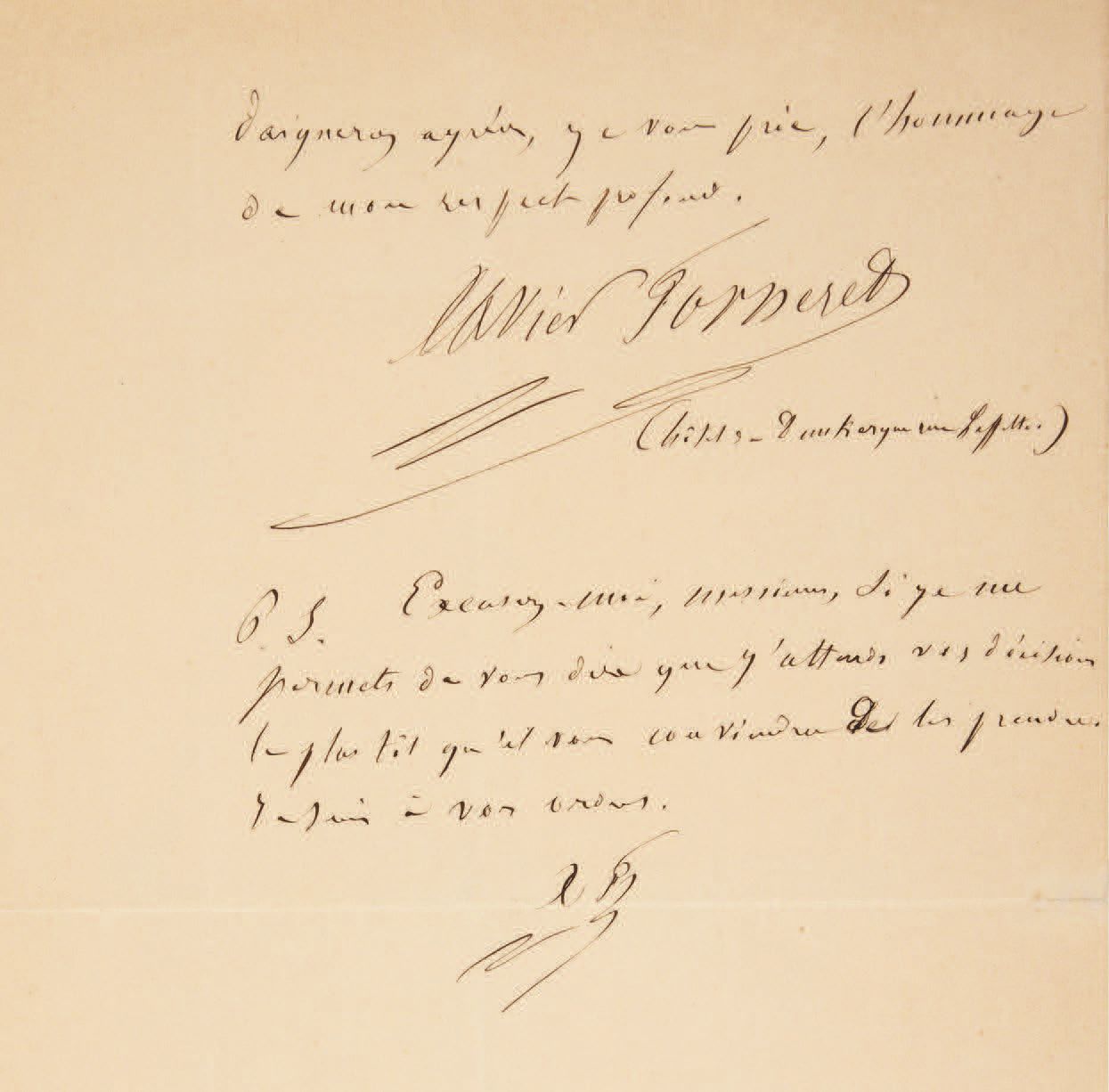 Xavier FORNERET. Lettre au Comité de censure. Paris, le 18 novembre 1854.
Lettre&hellip;