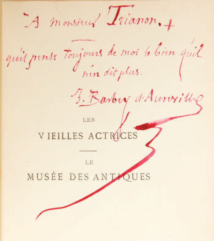 Jules BARBEY D'AUREVILLY. Les Vieilles Actrices. Le Musée des Antiques. Paris, L&hellip;