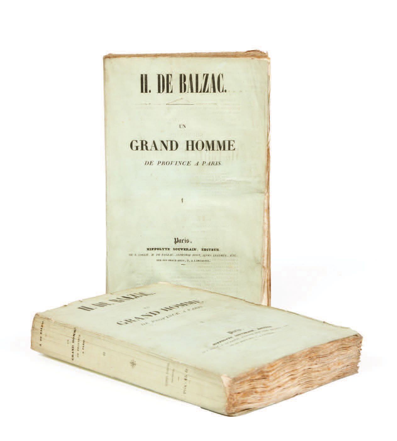 Honoré de BALZAC. 巴黎省的一个大人物，省的生活场景。巴黎，Hippolyte Souverain，1839年。
2卷8开本，共354页，（1）&hellip;