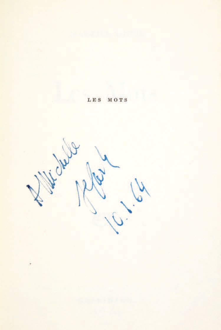 SARTRE, Jean-Paul. Les Mots. París, Gallimard, [1964].
In-12 [185 x 117] de (4) &hellip;