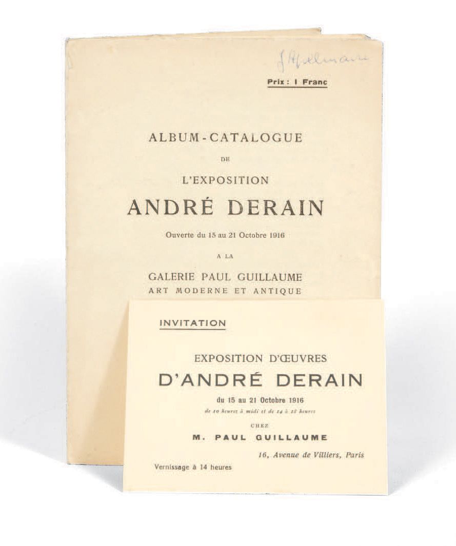 [APOLLINAIRE, Guillaume]. Album-Katalog der Ausstellung André Derain. Ouverte du&hellip;