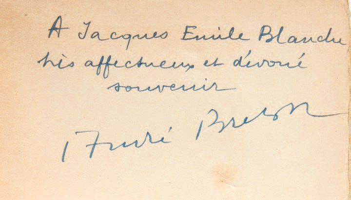 BRETON, André. 超现实主义的宣言。泊松可溶。巴黎，Éditions du Sagittaire, Simon Kra, 1924.
In-8 [1&hellip;